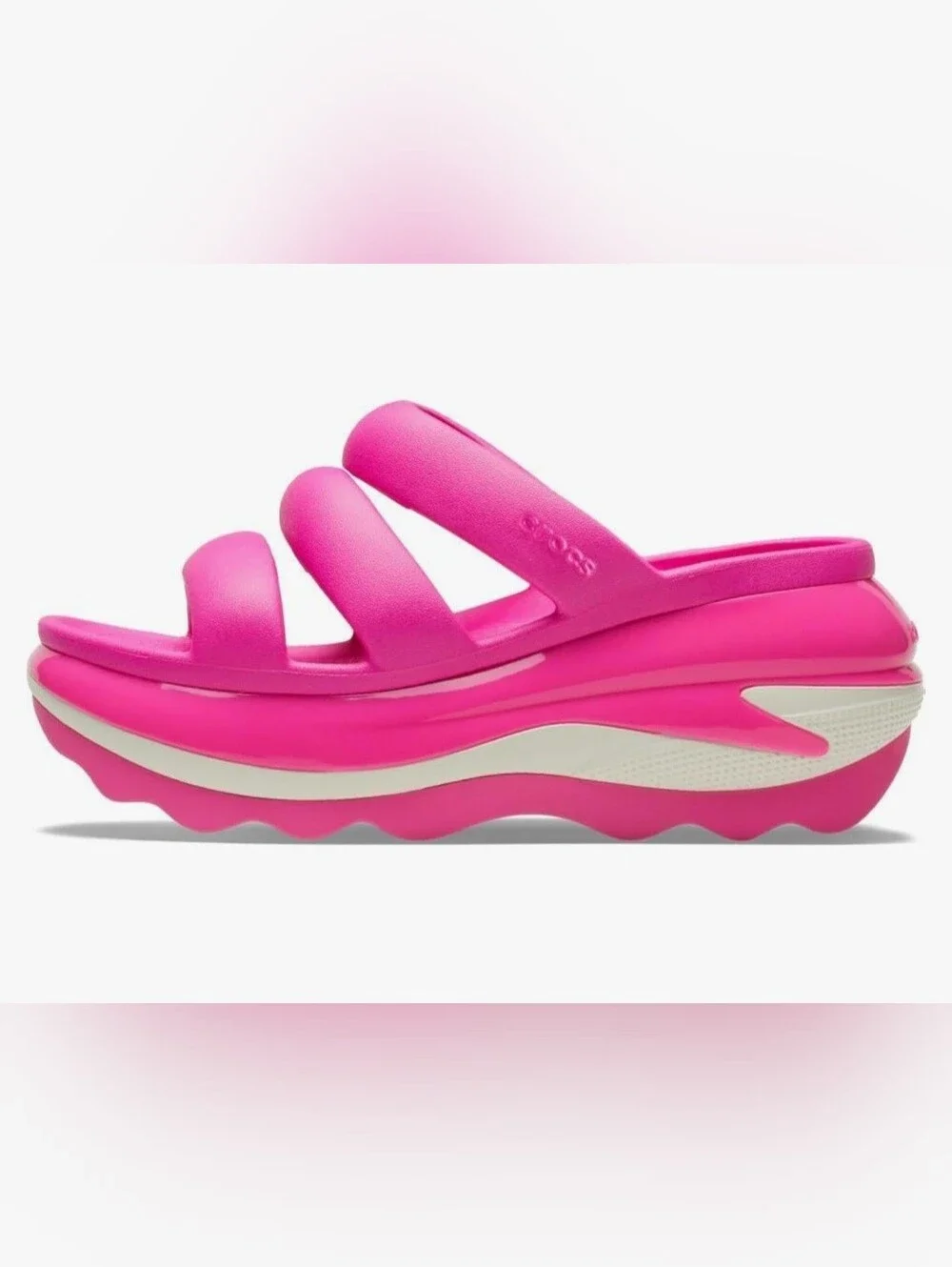 💗 Crocs MEGA CRUSH Triple Band Slide Sandals - Pink Crush NWOT - Picture 12 of 14